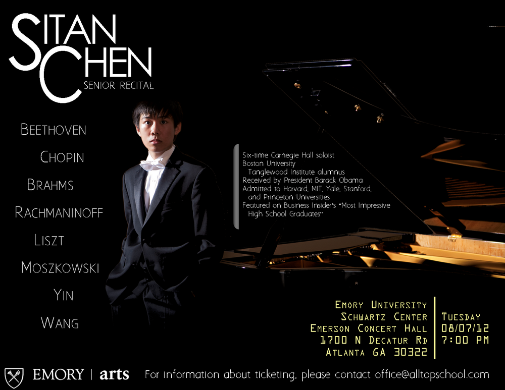 Sitan Chen Piano Concert in Emory University