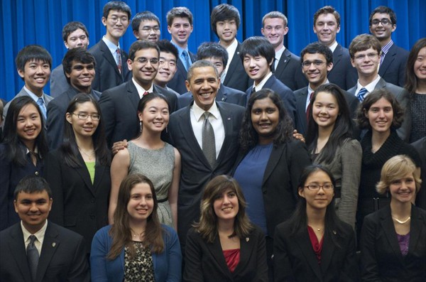 Intel STS National Finalists 2012 with President Obama