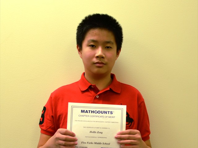 Hollis Zeng (Piedmont Chapter 7th Place)
